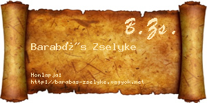 Barabás Zselyke névjegykártya